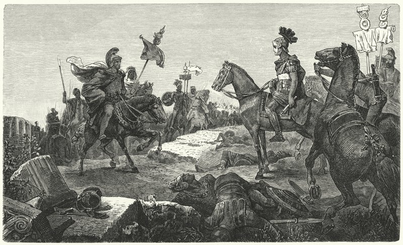 Scipio Africanus és Hannibal találkozása a zamai csata előtt, ie 202 alkotó: Hermann Vogel