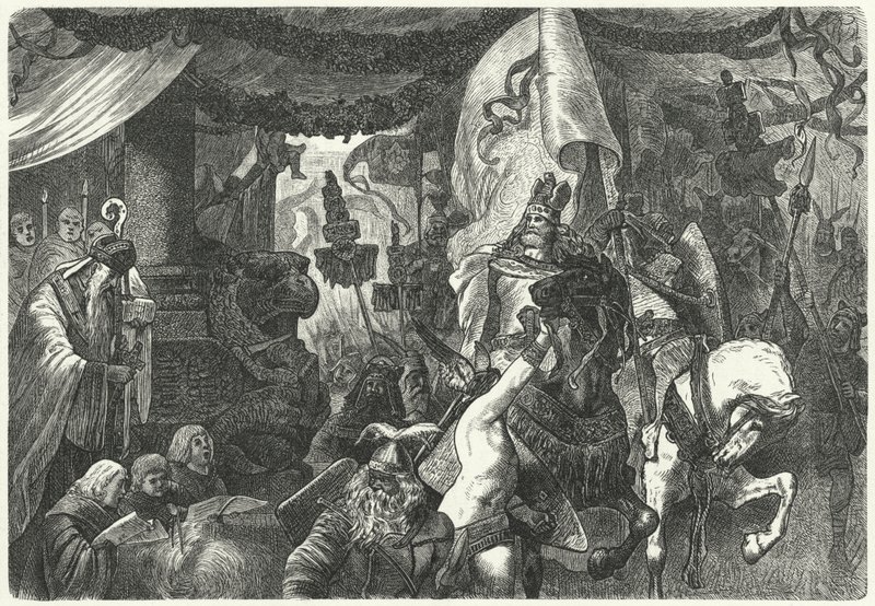 Nagy Theoderik, az osztrogótok királya belép Rómába alkotó: Hermann Vogel