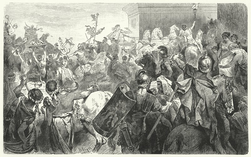 Scipio Aemilianus diadala Karthágó elpusztítása után a harmadik pun háborúban, ie 146 alkotó: Hermann Vogel