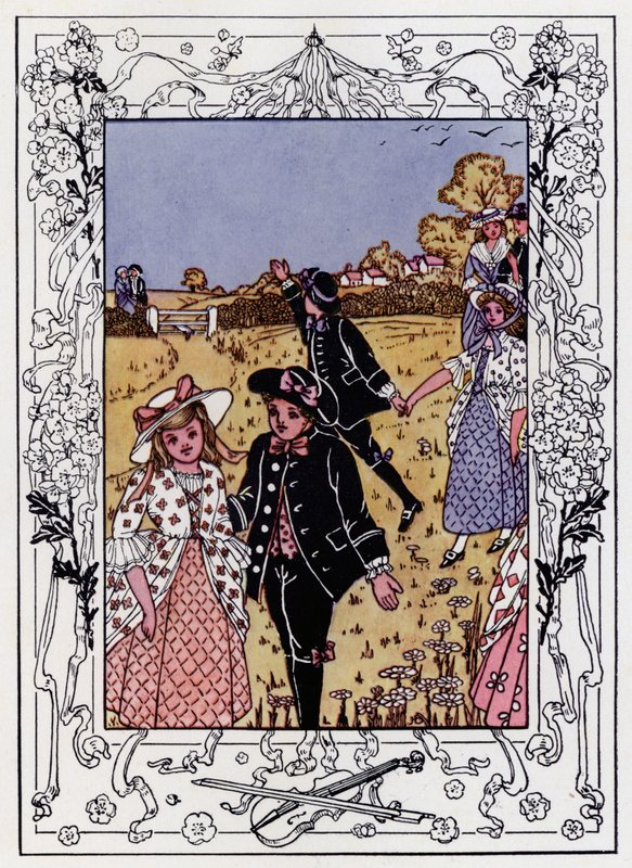 Gyertek Lasses and Lads (színes litó) alkotó: Hilda Broughton