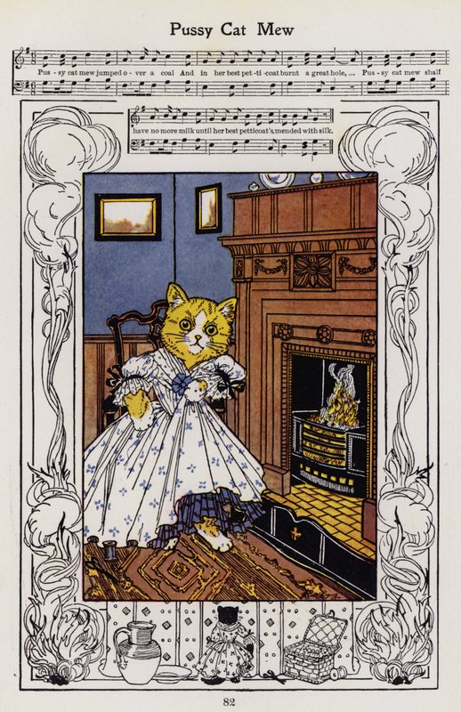 Pussy Cat Mew (színes litho) alkotó: Hilda Broughton