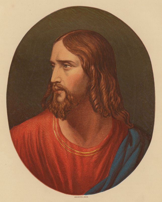 Krisztus feje (színes litográfia) alkotó: Hippolyte (1797 1856) (after) Delaroche