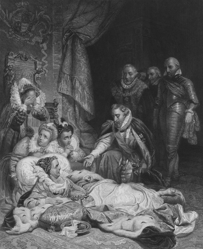 Erzsébet királynő halála (metszet) alkotó: Hippolyte Delaroche