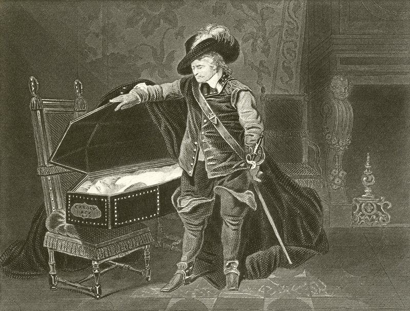 Cromwell I. Károly holttestét nézi alkotó: Hippolyte Delaroche
