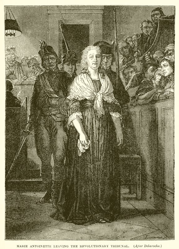 Marie Antoinette elhagyja a forradalmi törvényszéket alkotó: Hippolyte Delaroche