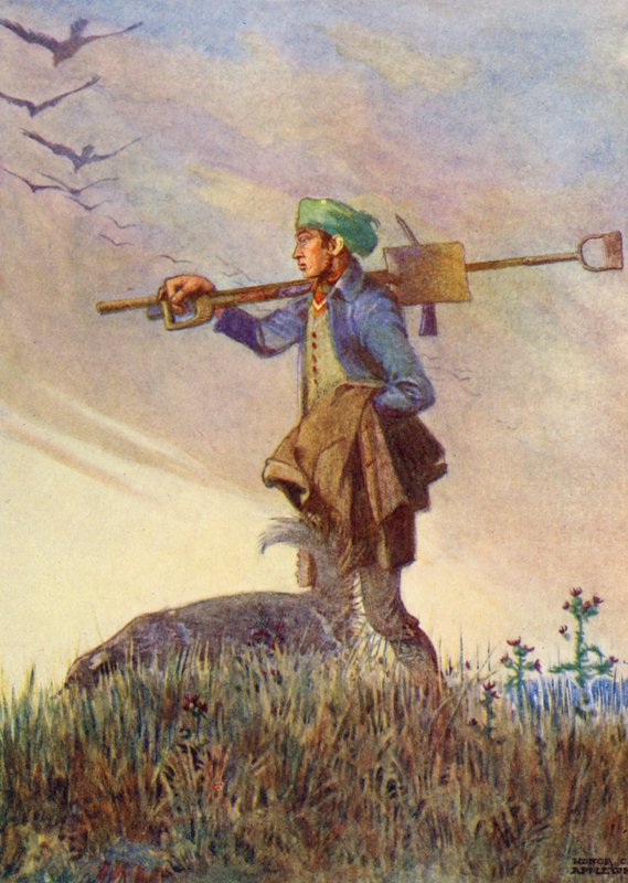 "The toil-worn cottar frae his labour goes" (színes litho) alkotó: Honor Charlotte Appleton