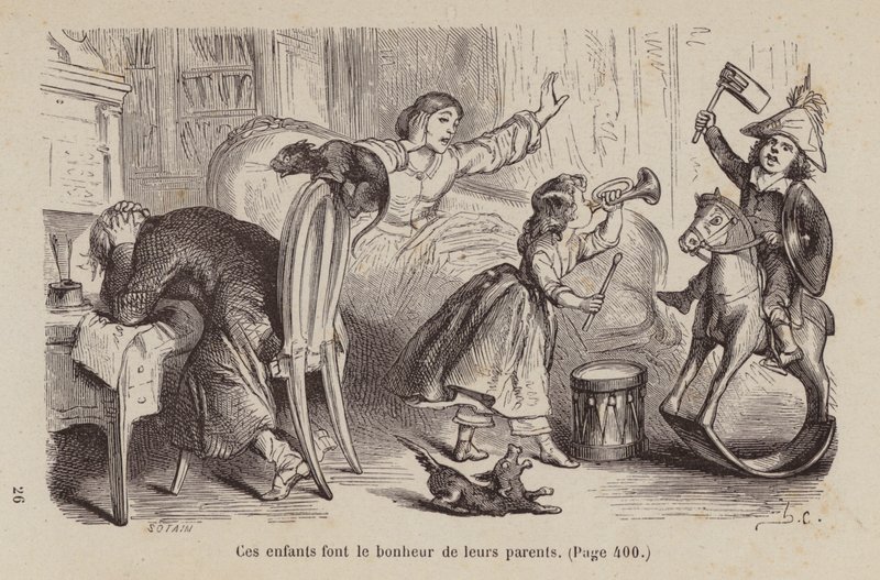 Illusztráció az Un Bon Petit Diable (metszet) számára alkotó: Horace (after) Castelli