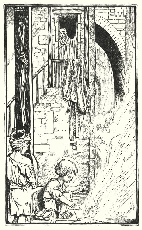 Názáretben (litográfia) alkotó: Horace J. Knowles