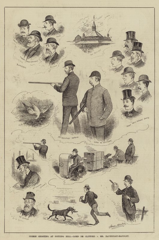Galamblövészet Notting Hillben, Lord de Clifford kontra Davenport-Handley úr alkotó: Horace Morehen