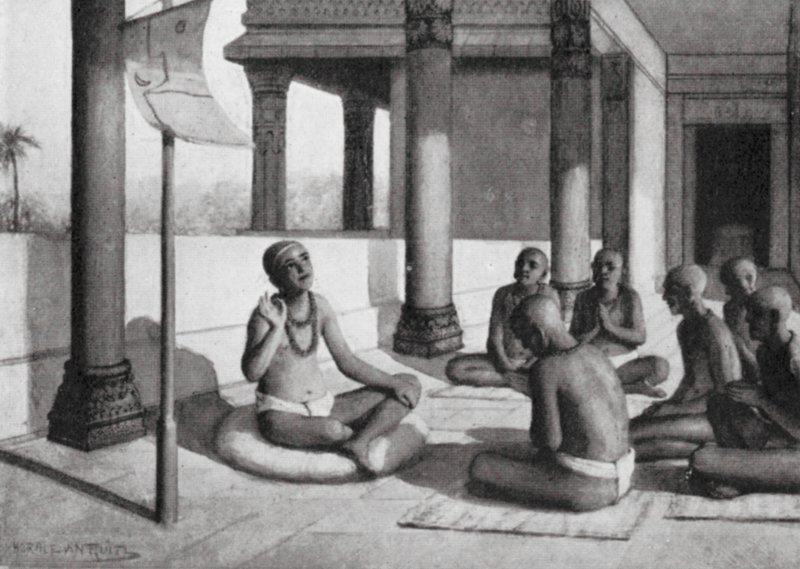 Sankaracharya beszél az Egy Istenről, Kr. u. 815 (litó) alkotó: Horace van Ruith