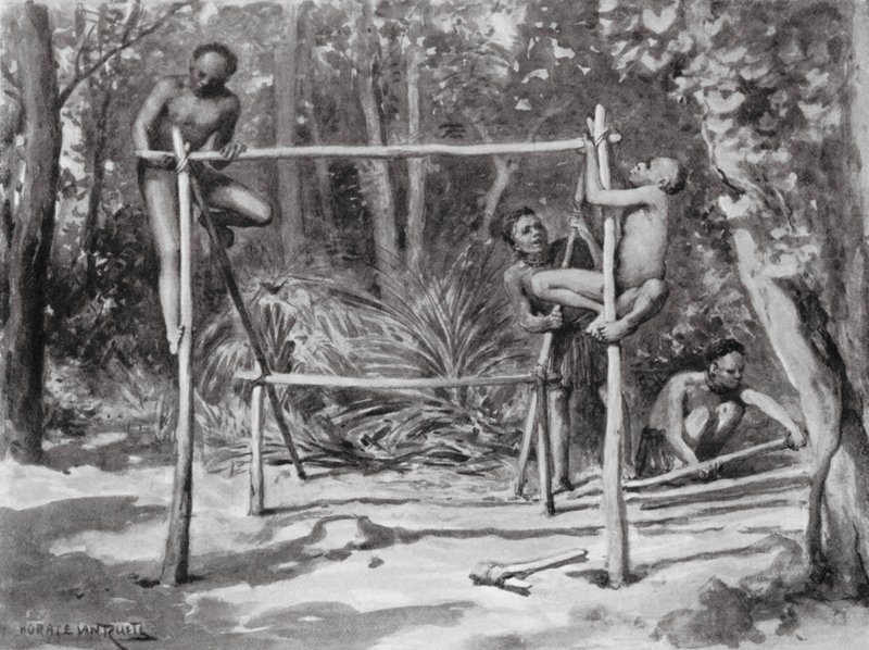 Az élet hajnala, az otthon építése (litográfia) alkotó: Horace van Ruith