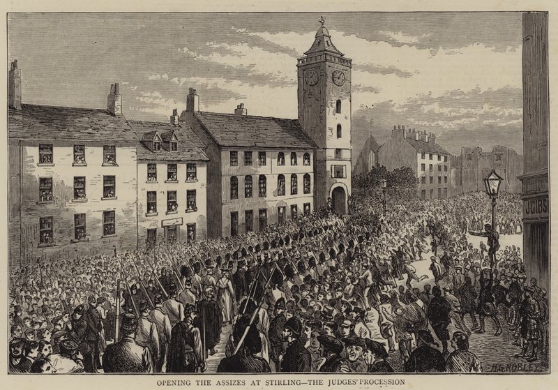Az asszisztens megnyitása Stirlingben, a bírák körmenetében alkotó: Horatio Gordon Robley