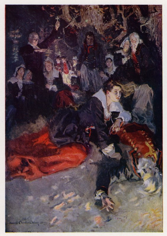 Illusztráció az Evangeline-hez, A Tale of Arcadie, Henry Wadsworth Longfellow (színes litó) alkotó: Howard Chandler (after) Christy