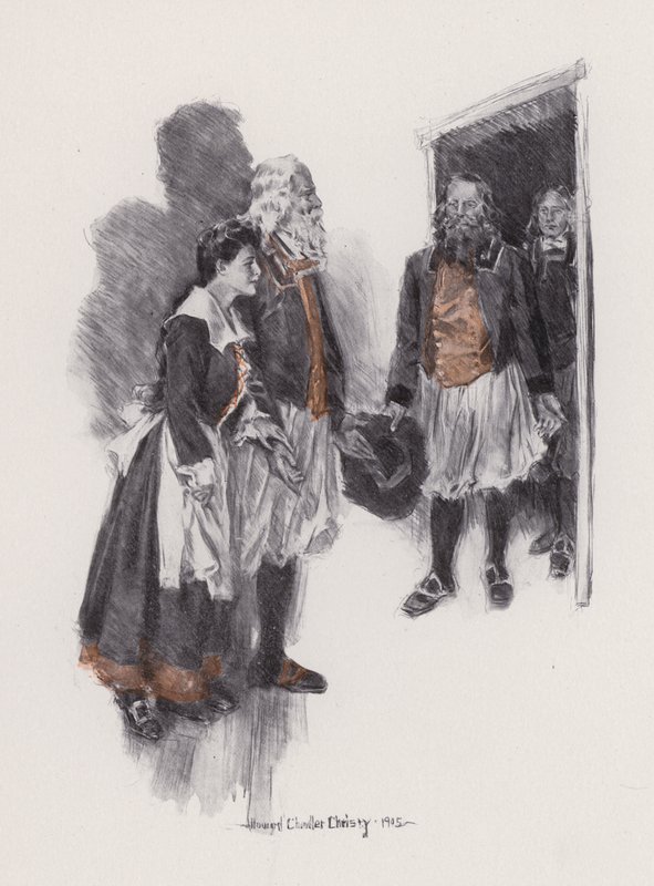 Illusztráció az Evangeline-hez, A Tale of Arcadie, Henry Wadsworth Longfellow (litho) alkotó: Howard Chandler (after) Christy