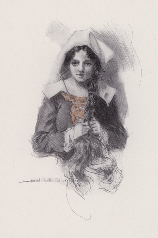 Illusztráció az Evangeline-hez, A Tale of Arcadie, Henry Wadsworth Longfellow (litho) alkotó: Howard Chandler (after) Christy