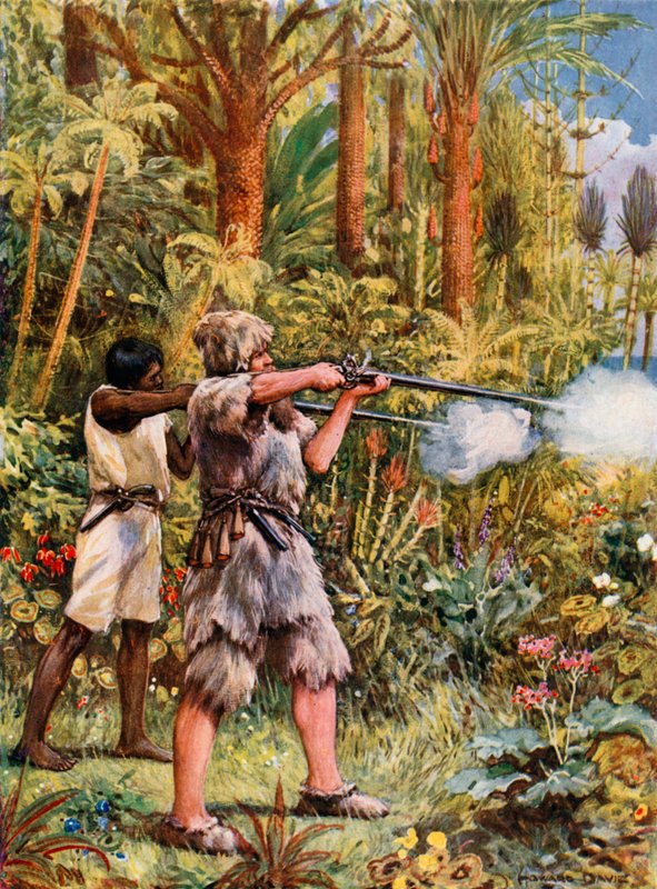 Illusztráció Robinson Crusoe-hoz alkotó: Howard Davie