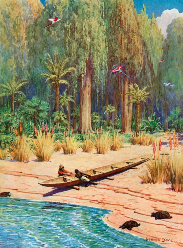 Illusztráció Robinson Crusoe-hoz alkotó: Howard Davie