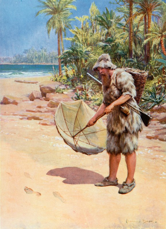 Illusztráció Robinson Crusoe-hoz alkotó: Howard Davie