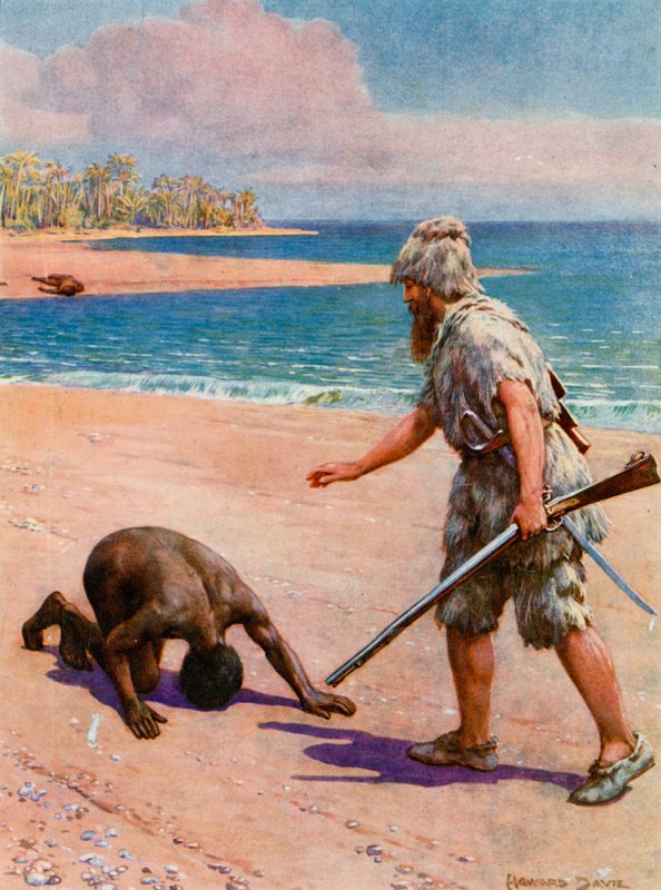 Illusztráció Robinson Crusoe-hoz alkotó: Howard Davie
