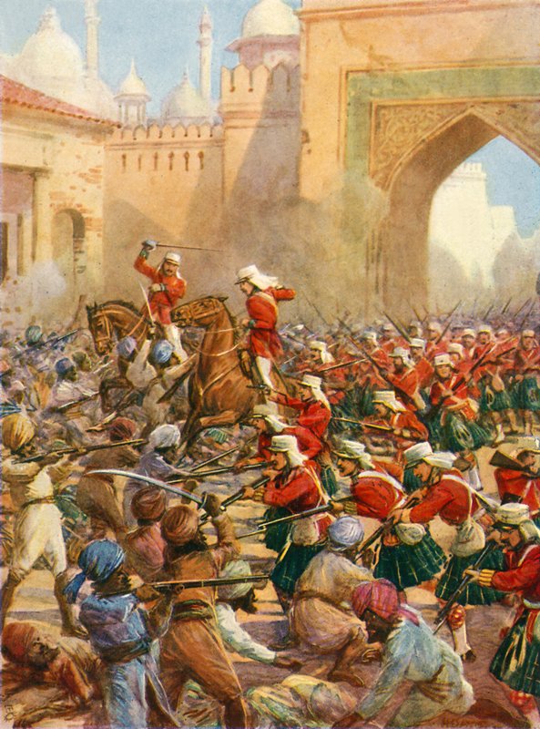 Sir Henry Havelock Lucknow domborművénél (színes litó) alkotó: Howard Davie