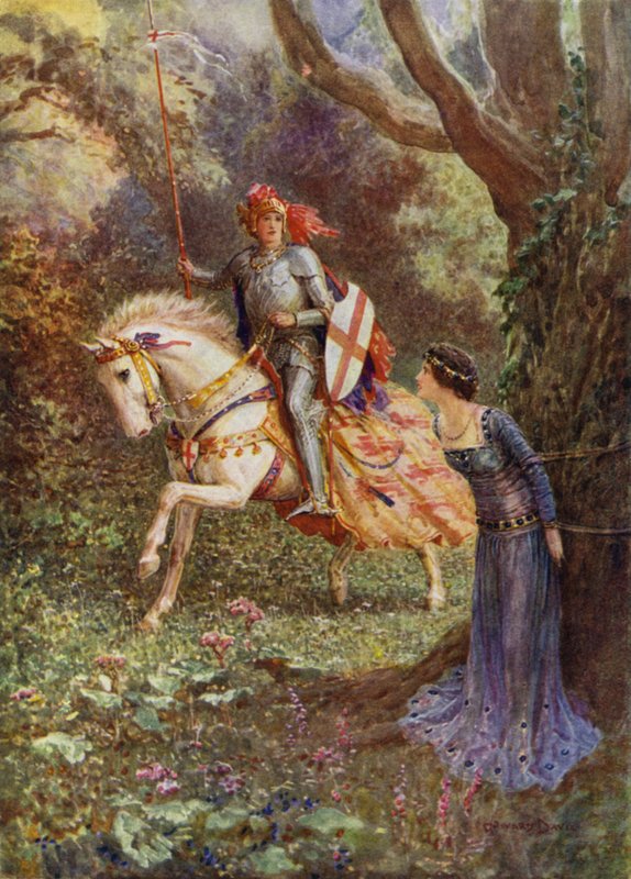 Szent György egy csodálatos szépségű hölgyet látott (színes litó) alkotó: Howard Davie