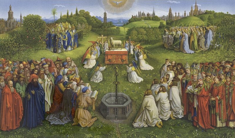 A misztikus bárány imádása alkotó: Jan van Eyck