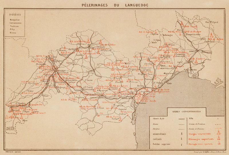 Pelerinages Du Languedoc (színes litográfia) alkotó: Hubert Clerget