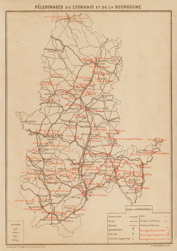 Pelerinages Du Lyonnais Et De La Bourgogne (színes litográfia) alkotó: Hubert Clerget