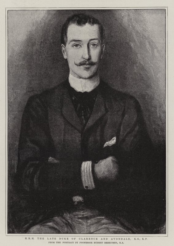 H R H Clarence és Avondale néhai hercege, KG, KP alkotó: Hubert von Herkomer