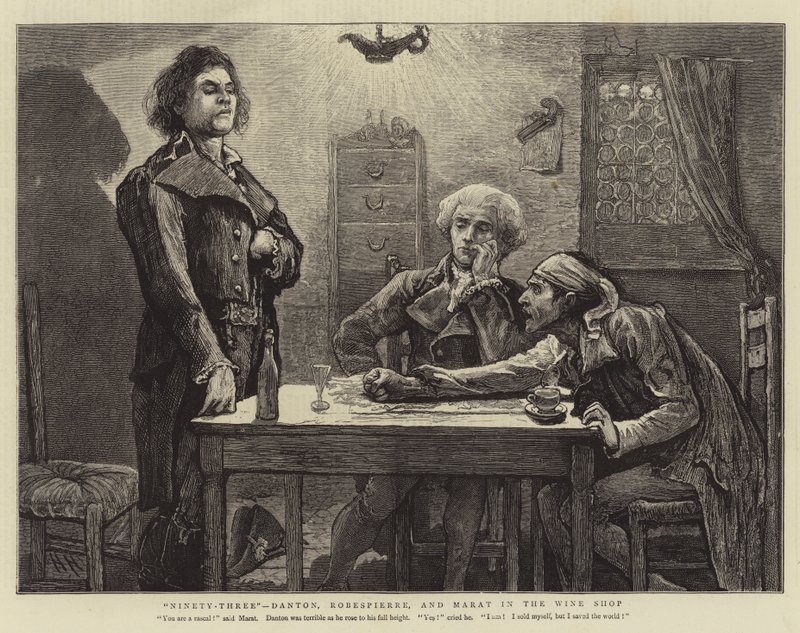 Kilencvenhárom, Danton, Robespierre és Marat a borboltban alkotó: Hubert von Herkomer