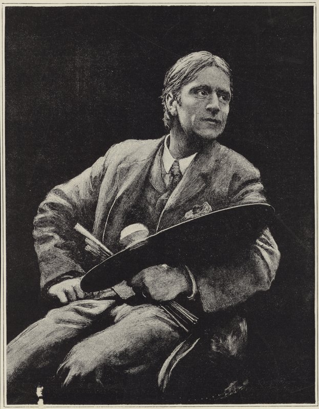 Hubert Herkomer brit művész önarcképe alkotó: Hubert von Herkomer