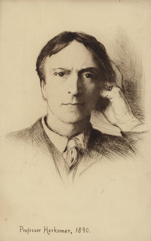 Hubert Herkomer brit művész önarcképe alkotó: Hubert von Herkomer