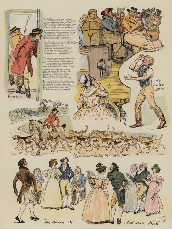 A Coaching Idyll, írta Edmund Petley (chromolitho) alkotó: Hugh Thomson