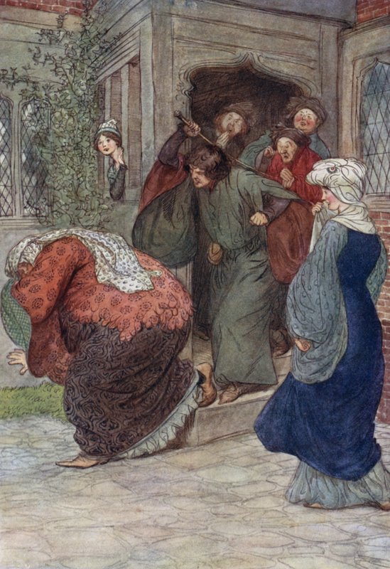 Illusztráció a The Merry Wives of Windsor című filmhez alkotó: Hugh Thomson