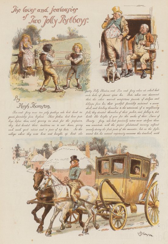 Két vidám postásfiú szerelmei és féltékenységei (chromolitho) alkotó: Hugh Thomson