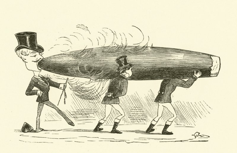 Szivarszívás (metszet) alkotó: Hugh Rowley
