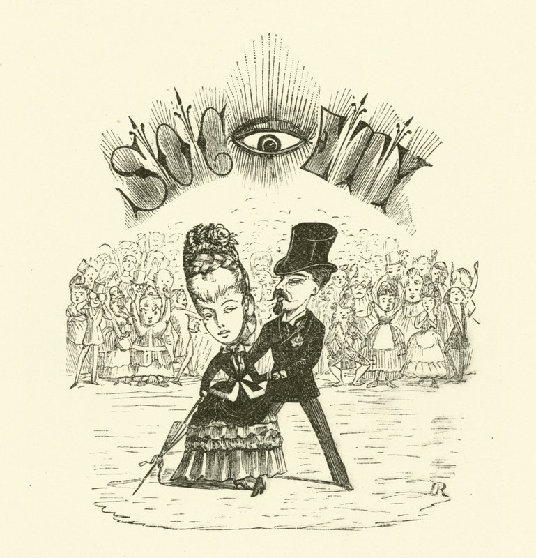 Társadalom, nagy SZEMmel (metszet) alkotó: Hugh Rowley
