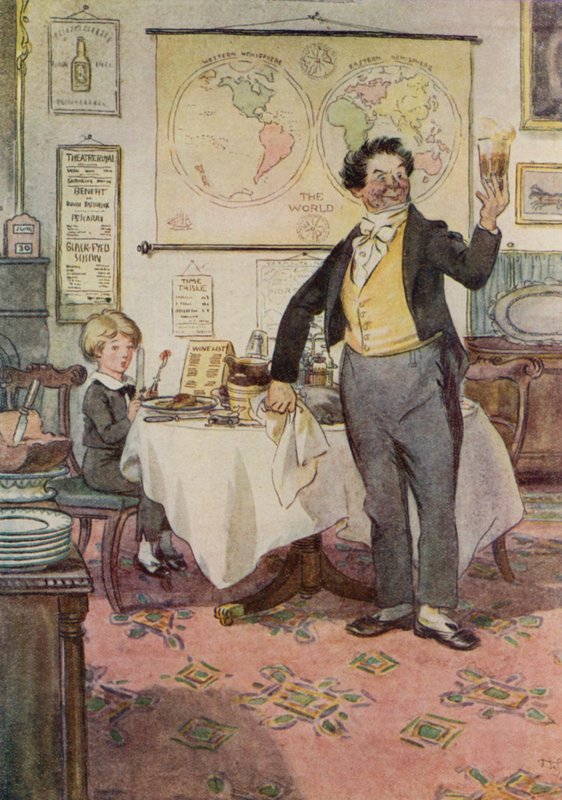 David Copperfield és a yarmouthi pincér (színes litó) alkotó: Hugh Thomson