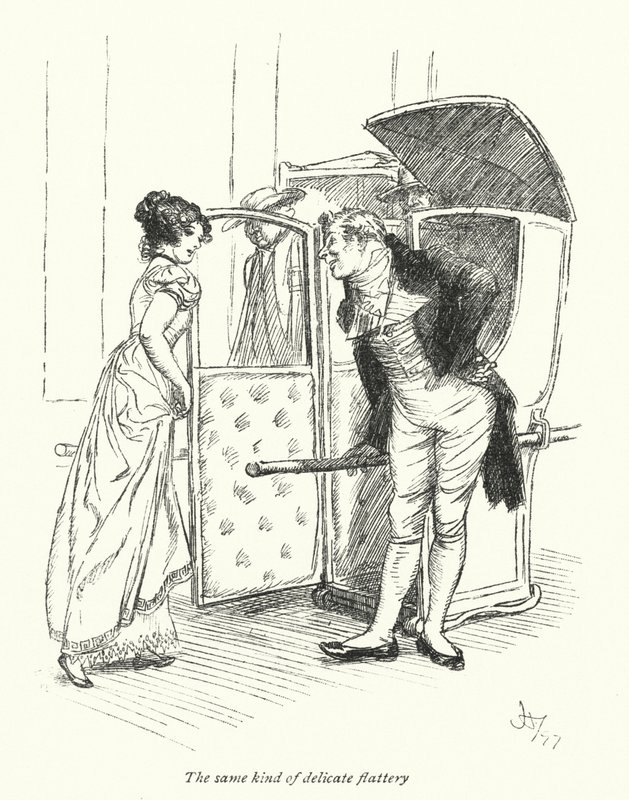 Illusztráció a Northanger Abbey-hez, Jane Austen (litho) alkotó: Hugh Thomson