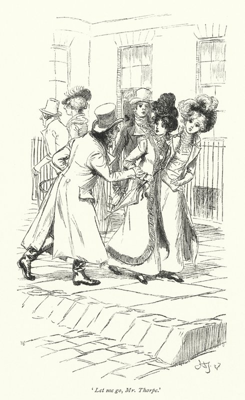 Illusztráció a Northanger Abbey-hez, Jane Austen (litho) alkotó: Hugh Thomson