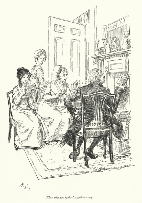 Illusztráció a Northanger Abbey-hez, Jane Austen (litho) alkotó: Hugh Thomson