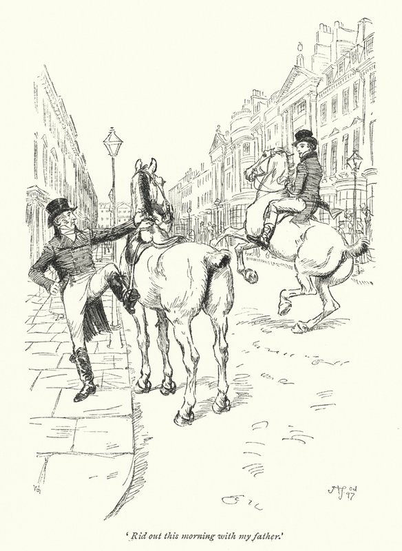 Illusztráció a Northanger Abbey-hez, Jane Austen (litho) alkotó: Hugh Thomson