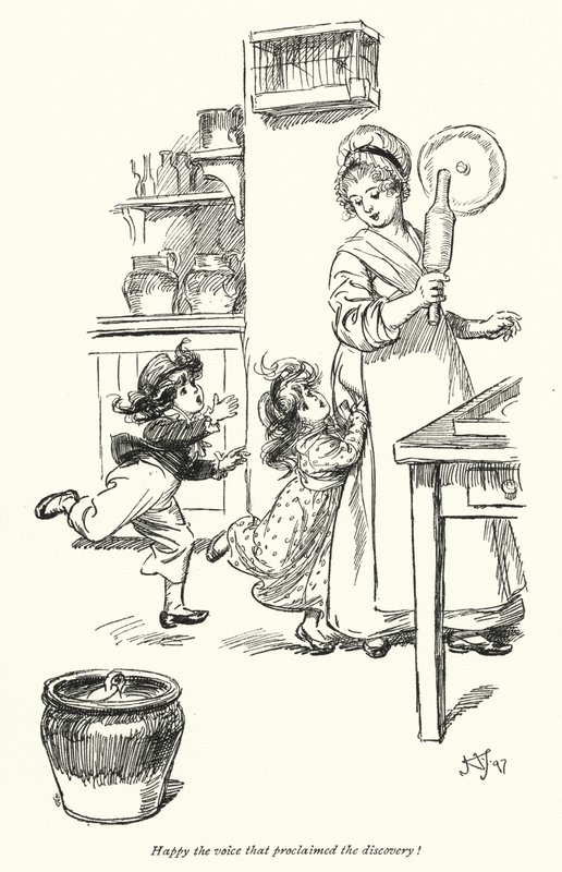 Illusztráció a Northanger Abbey-hez, Jane Austen (litho) alkotó: Hugh Thomson