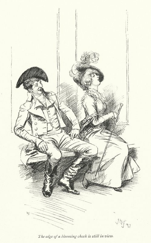 Illusztráció a Northanger Abbey-hez, Jane Austen (litho) alkotó: Hugh Thomson