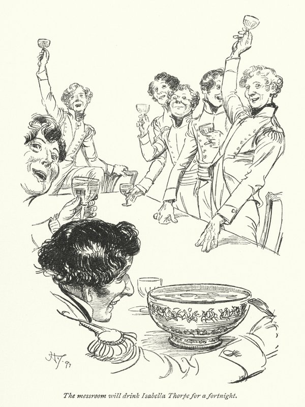 Illusztráció a Northanger Abbey-hez, Jane Austen (litho) alkotó: Hugh Thomson