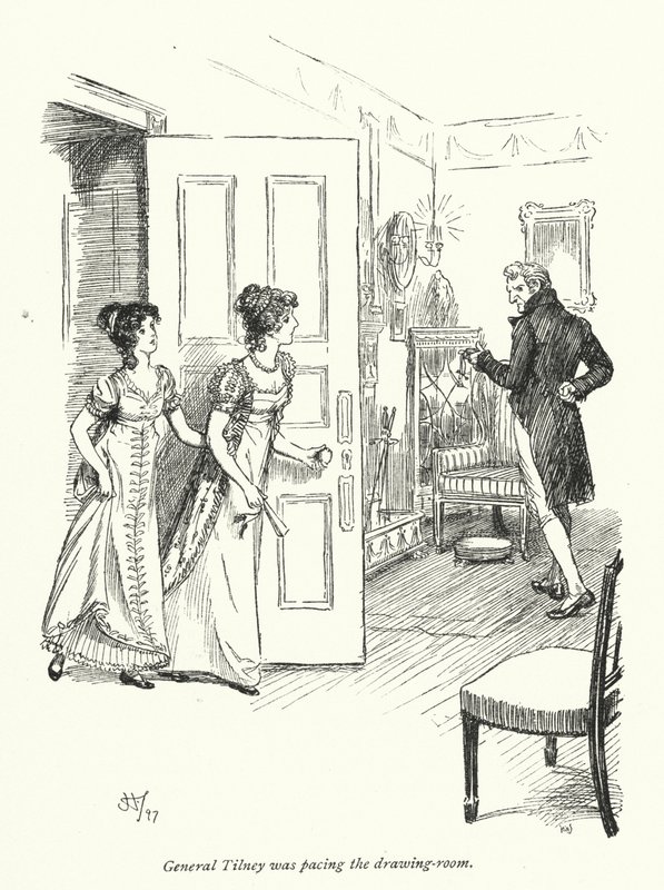 Illusztráció a Northanger Abbey-hez, Jane Austen (litho) alkotó: Hugh Thomson