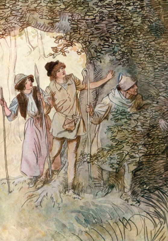 Illusztráció Shakespeare Ahogy tetszik című művéhez (színes litó) alkotó: Hugh Thomson