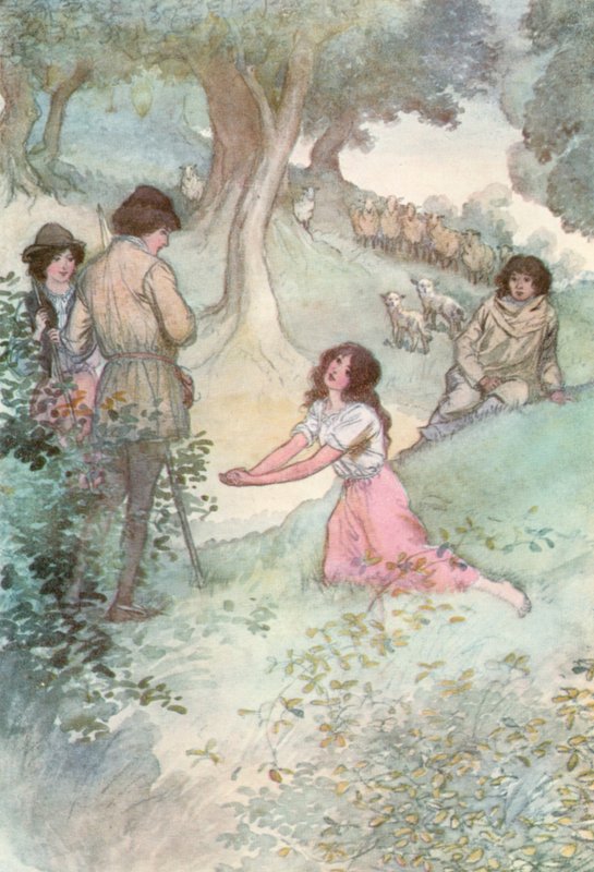 Illusztráció Shakespeare Ahogy tetszik című művéhez (színes litó) alkotó: Hugh Thomson