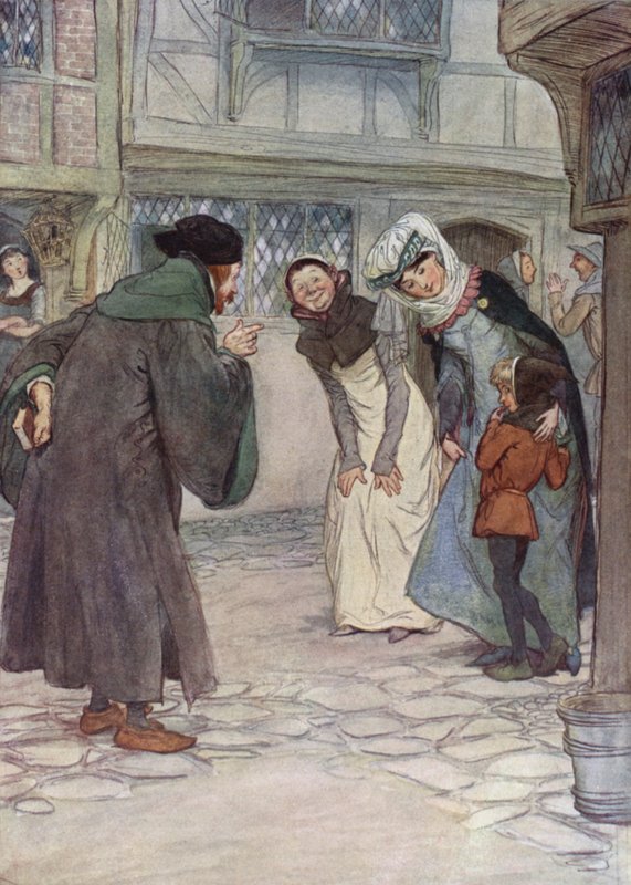 Illusztráció a Windsori vidám feleségekhez (színes litó) alkotó: Hugh Thomson