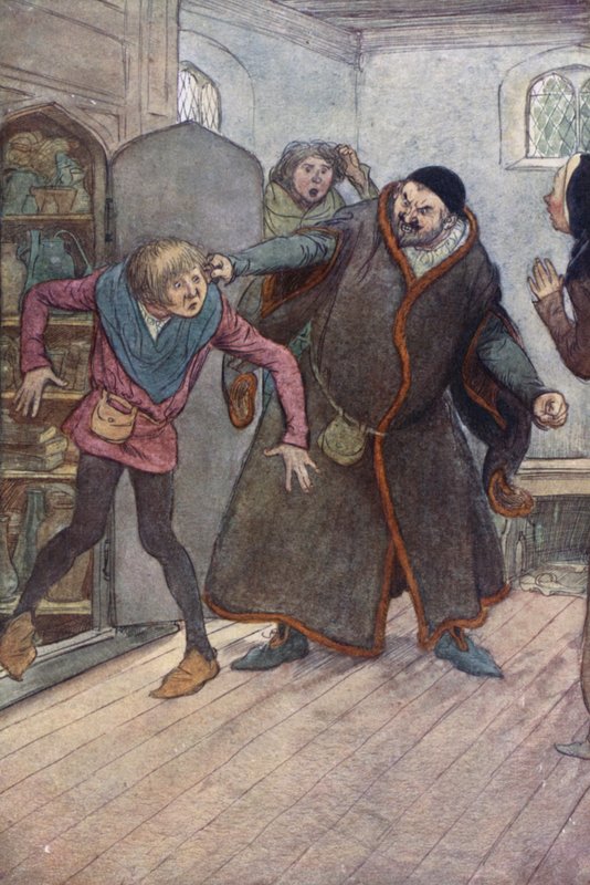 Illusztráció a Windsori vidám feleségekhez (színes litó) alkotó: Hugh Thomson